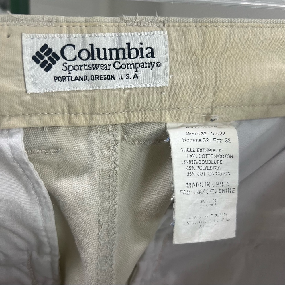 COLUMBIA Men's Classic Tan Pants Cargo Pants Cotton size 32 x 32 - Picture 9 of 9